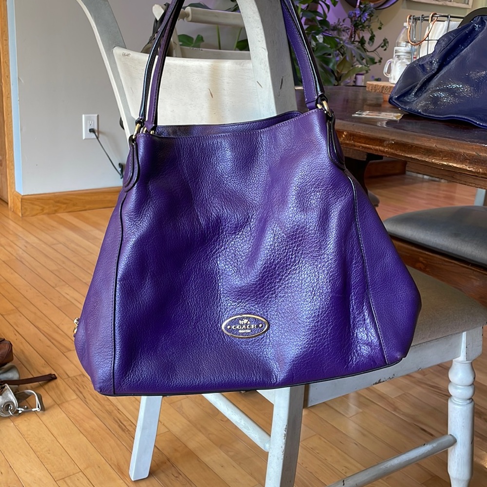 Coach purple leather handbag